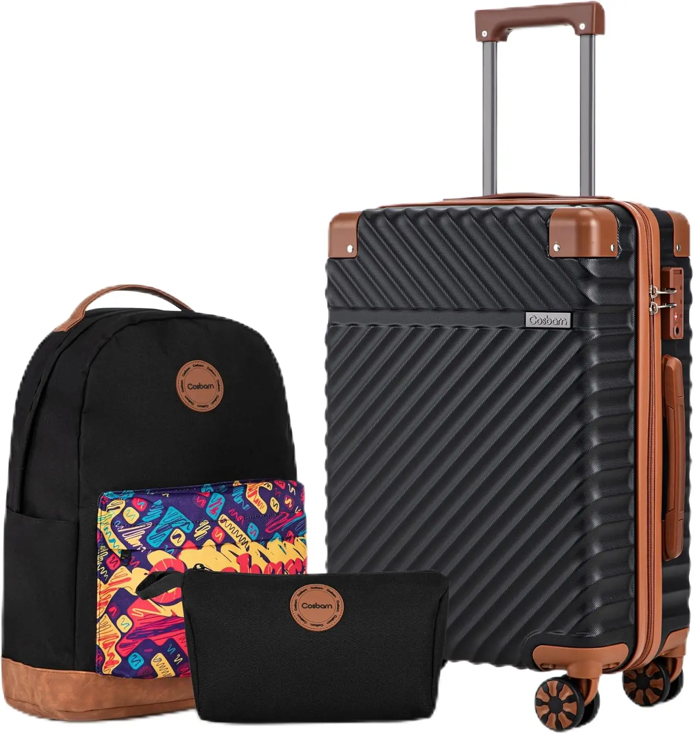 Carry On Luggage 22x14x9 Airline Approved, Hardside 20 Inch Carry on Suitcases with Wheels, Hard Shell ABS Lightweight Carry on Luggage Set, Travel Suitcase Set with TSA Lock, Black