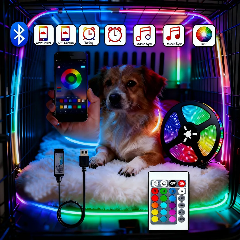 Bluetooth USB 5V RGB LED Strip Light 5050 Bluetooth Music Sync APP Remote Flexible Lamp Tape DIY TV Backlights Lighting