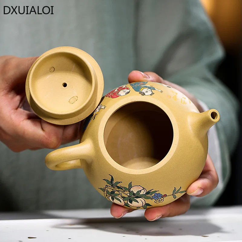 

Painted purple clay pot 200ml Teapot Handmade Kung Fu Tea Set Teapots Chinese Ceramic Kettle Gift High Quality clay pot