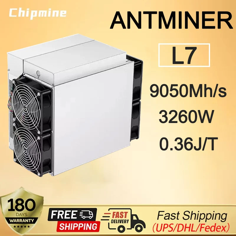 New Antminer L7 9050Mh/s 3260W Litecoin LTC Coinr & Doge Coin Scrypt Algorithm Mining Machine