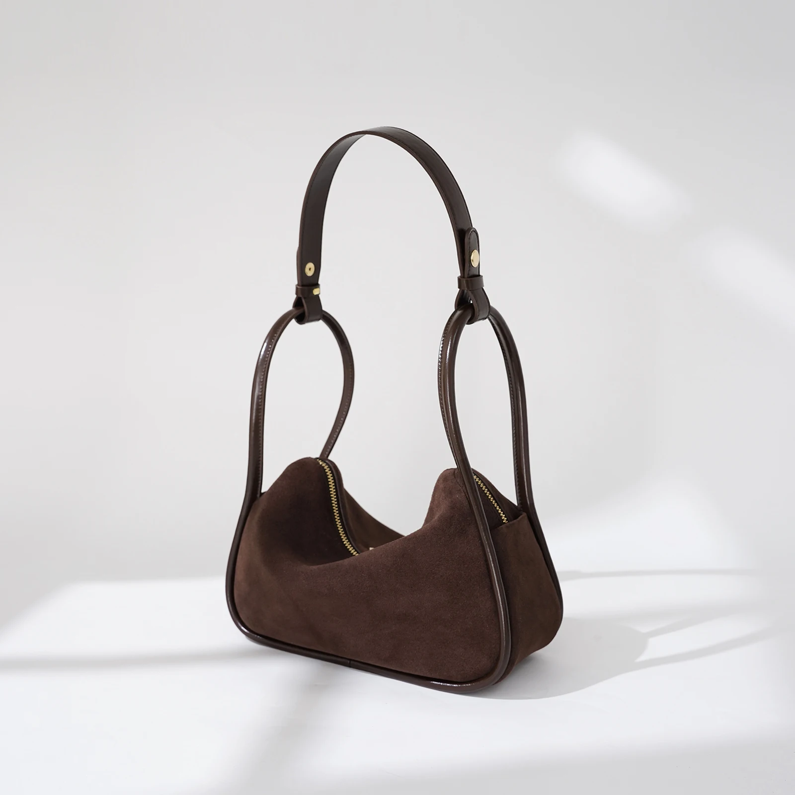 

Office Ladies Elegant Suede Cowskin Genuine Leather Tote Handbag Women Spliced Design Single Shoulder Bag Vintage Messenger Bags