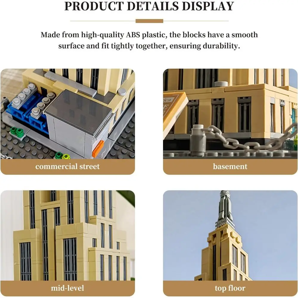 New York City Skyline Empire State Building Architecture Set, 1559 Pieces, Landmark Model Kit for Adults, Kids, and Teens