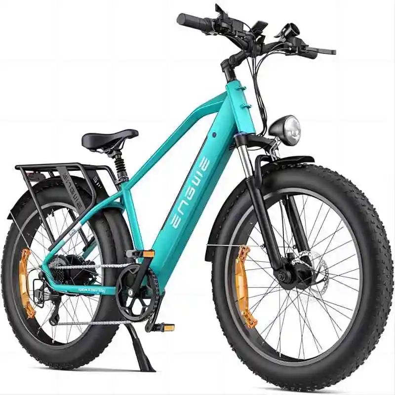 

Electric Bike for Adults, 26"x4.0" Fat Tire, 250W Electric Mountain Bike, 48V 16Ah Battery, Up to 140KM Range, 7 Speeds, Dual Su