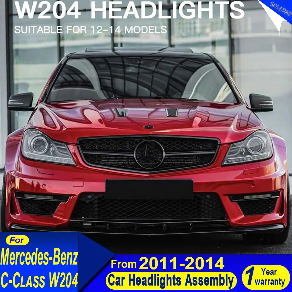 

Car Headlights For Benz C-Class W204 2011 2012 2013 2014 LED Car Lamps Daytime Running Lights Dynamic Turn Signals Accessories