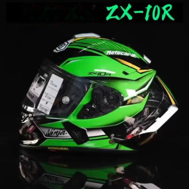 Motorcycle Full Face Helmet SHOEI X-14 Helmet X-SPIRIT III X-Fourteen ZX-10RR Green Helmet Solid X-14 Sports Bike Racing Helmet