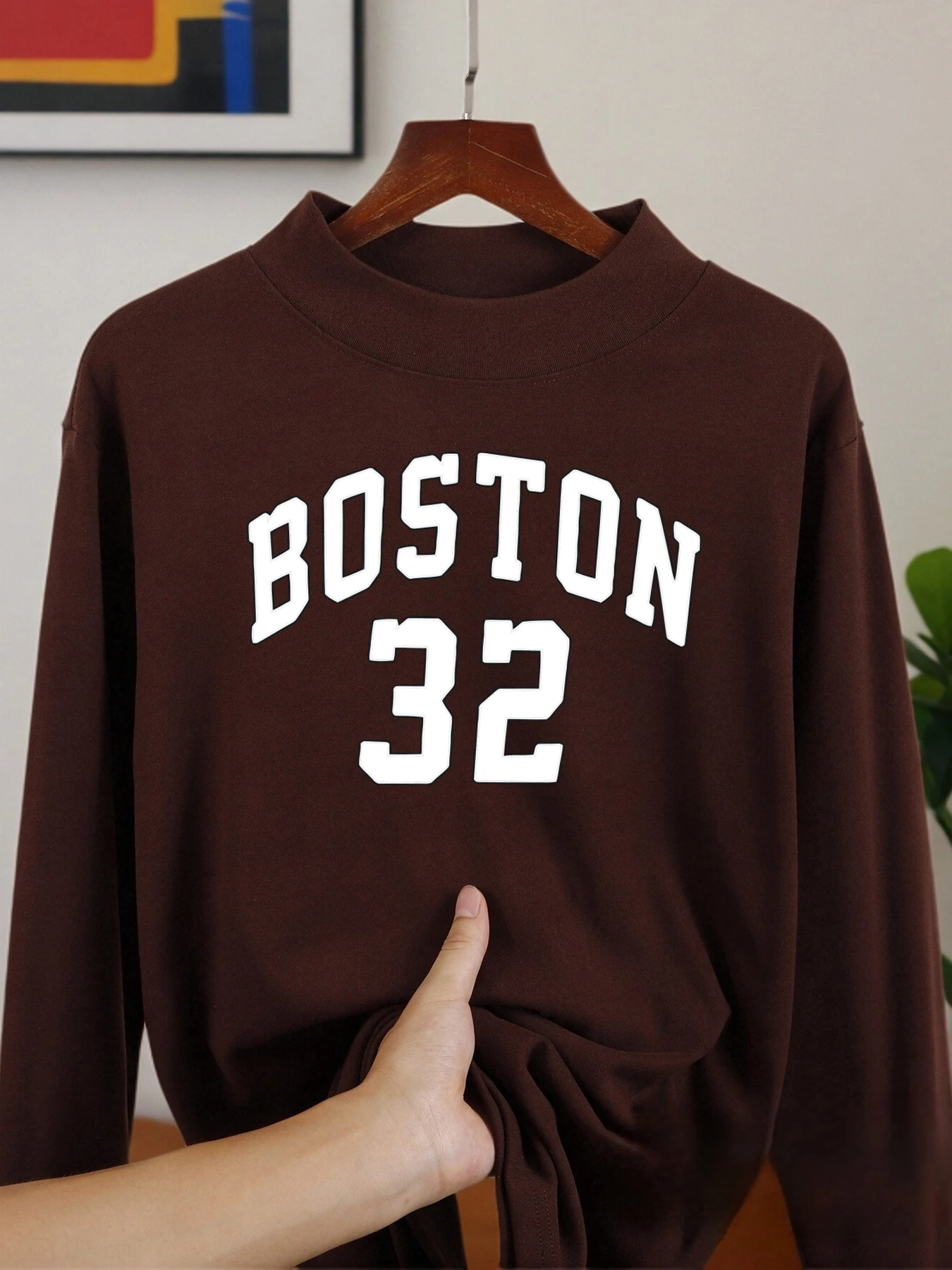 Boston Nummer 32, langärmelige Hemden, verdickte Passform, bequemes Herbsthemd, warmes Samt-Fleece-Oberteil mit mittlerem Kragen