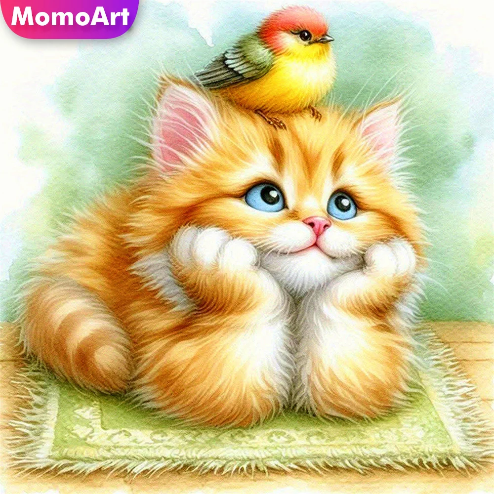 Momoart Diamond Embroidery Animal Mosaic Cat Full Square Rou