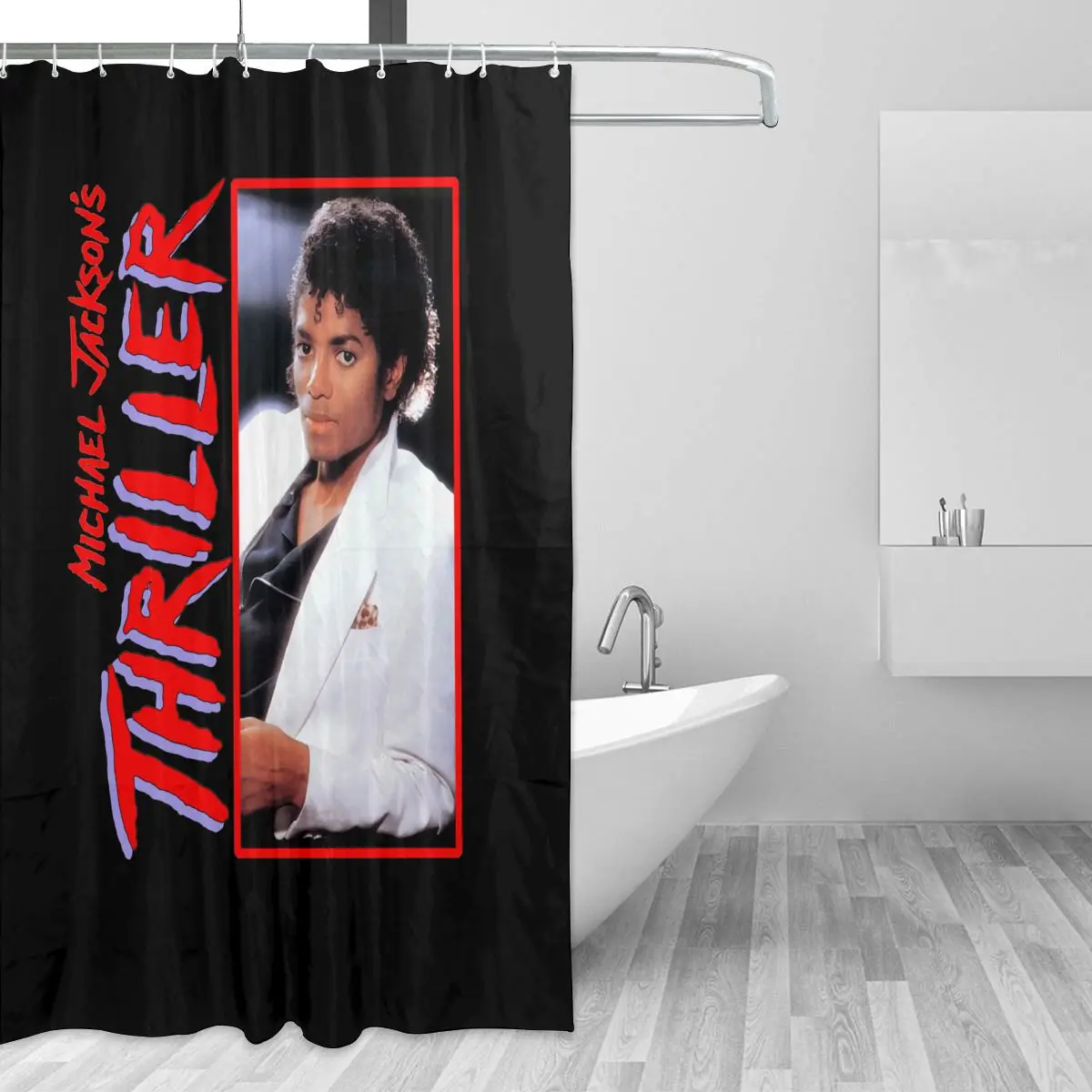 Michael Jackson Thriller Album Photographic Shower Curtain Bathroom Curtain Modern Lightweight Personalized