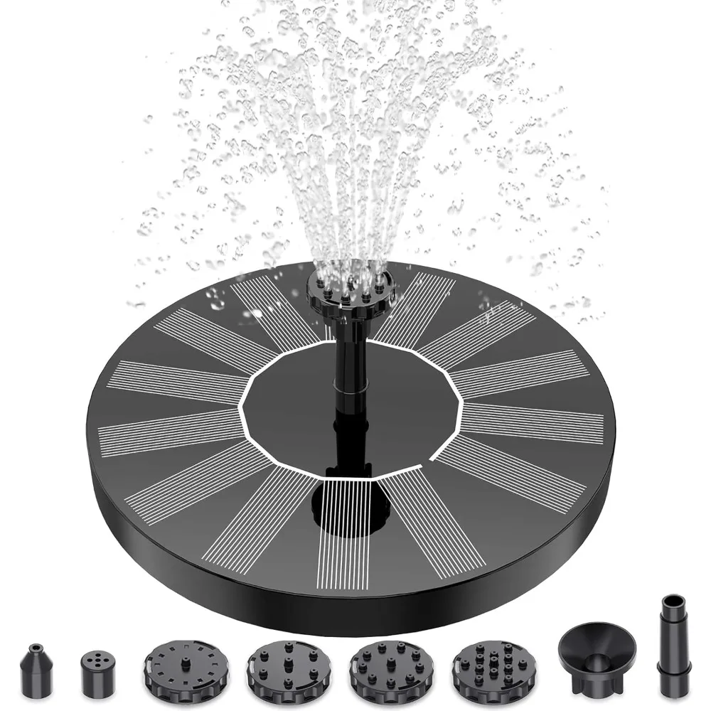 La bomba de fuente solar flotante para fuente solar es adecuada para baños de pájaros, jardines, estanques, piscinas y actividades al aire libre