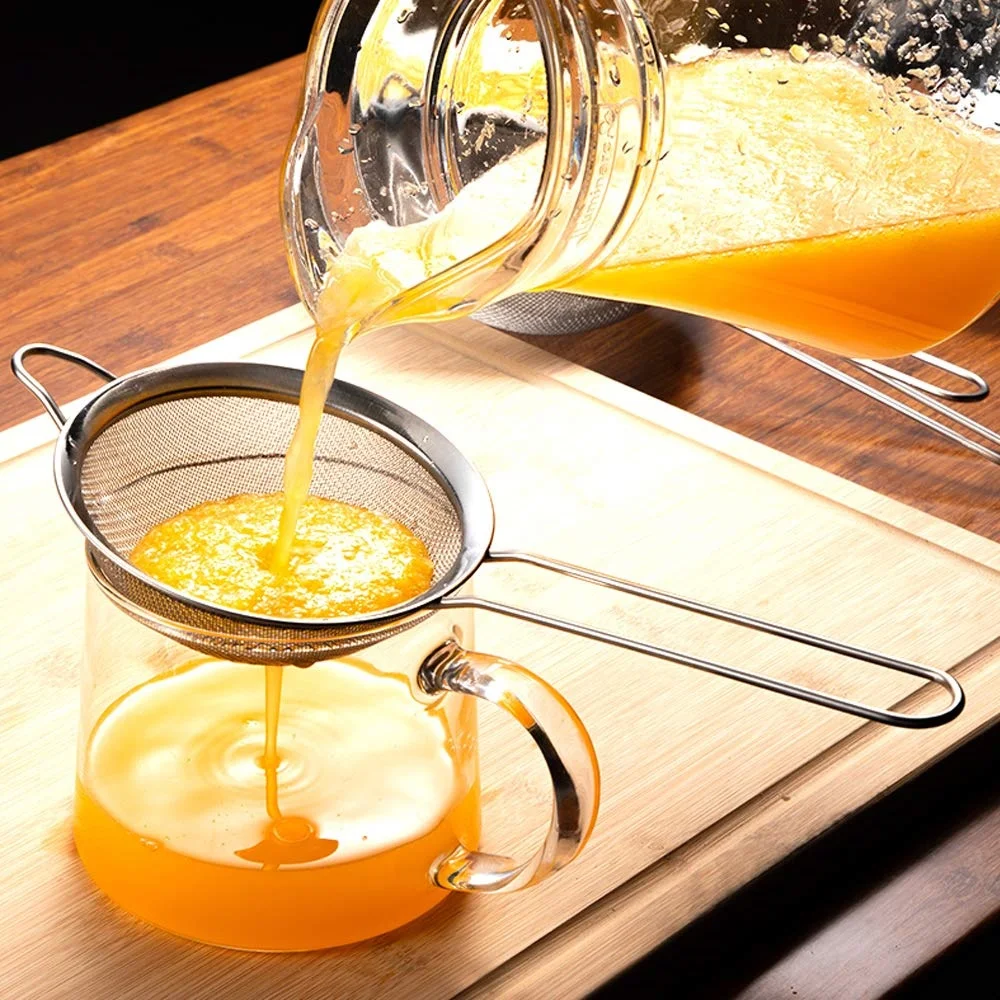 Juego de 3 tamices de acero inoxidable con mango, coladores metálicos para cocina, arroz, zumo, quinoa, alimentos, harina y repostería