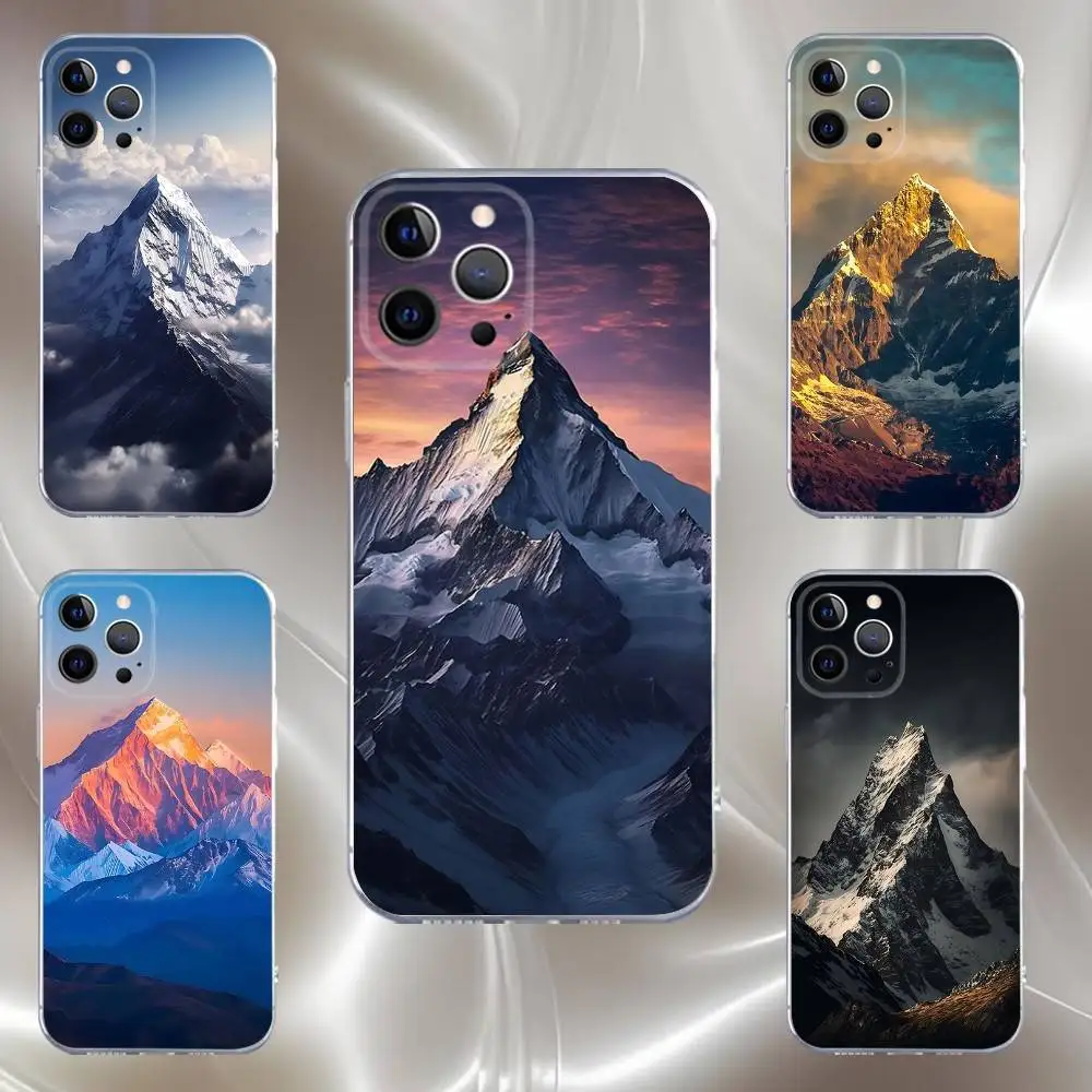

Everest Mountain World First Phone Case For iPhone 16,15,14,13,12,11 Pro,Max,Plus,X,XS,XR,SE,Mini Transparent Silicone Soft
