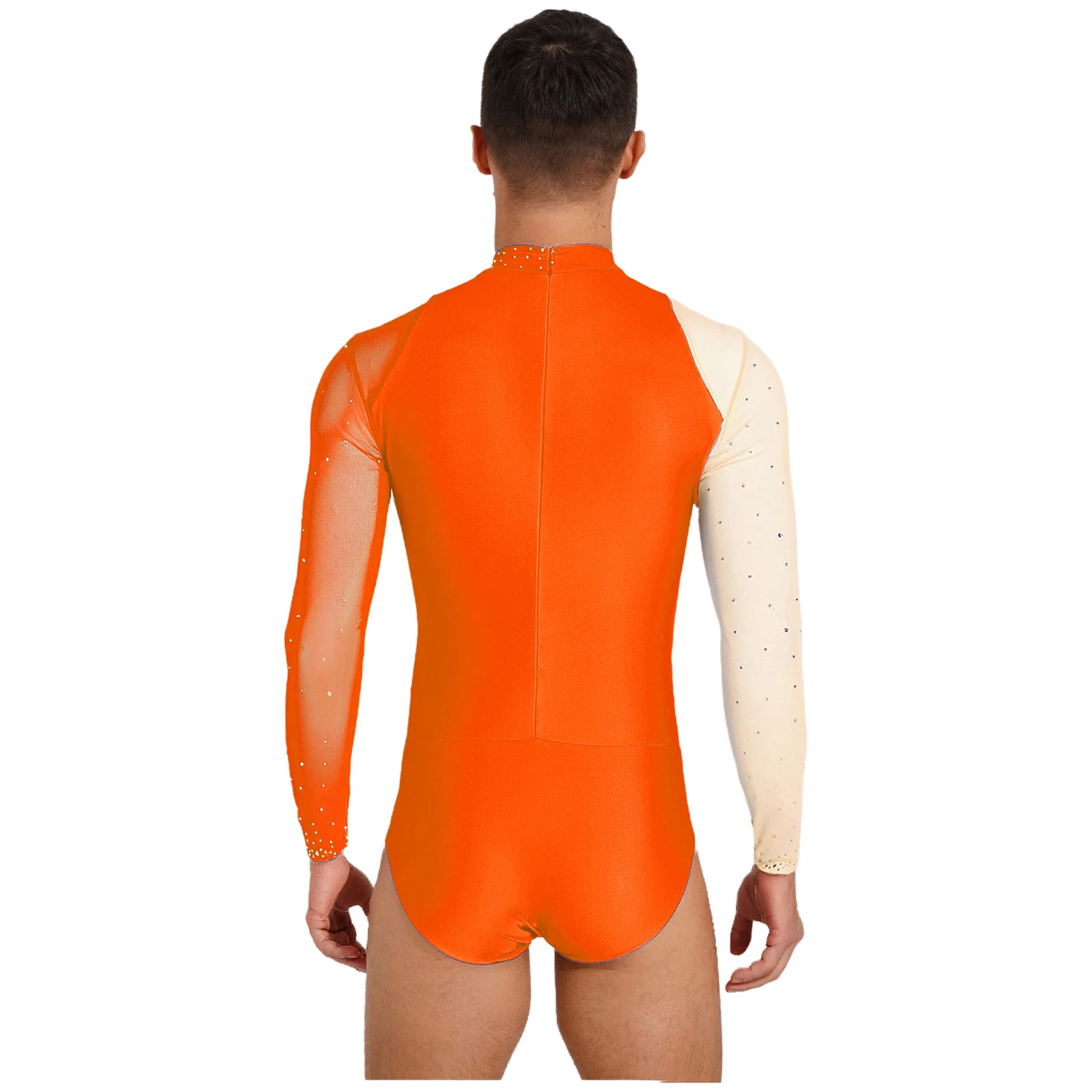 Justaucorps de gymnastique de Ballet, vêtements de danse de patinage artistique pour hommes, Costume de spectacle sur scène, strass, combinaison d'entraînement