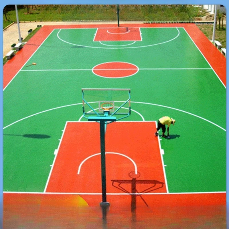 

Silicon PU basketball court floor outdoor badminton court tennis court plastic floor mat material