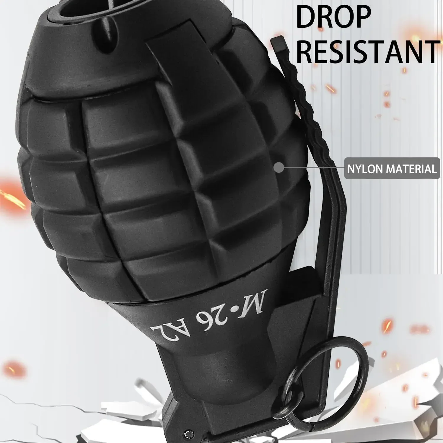 

Игрушечные гранаты M26A2 S5-Airsoft, 1/3 шт., тактические пластиковые гранаты для боевых игр, игрушечные ручные гранаты с кольцом для вытягивания, модель-реквизит для ролевых игр