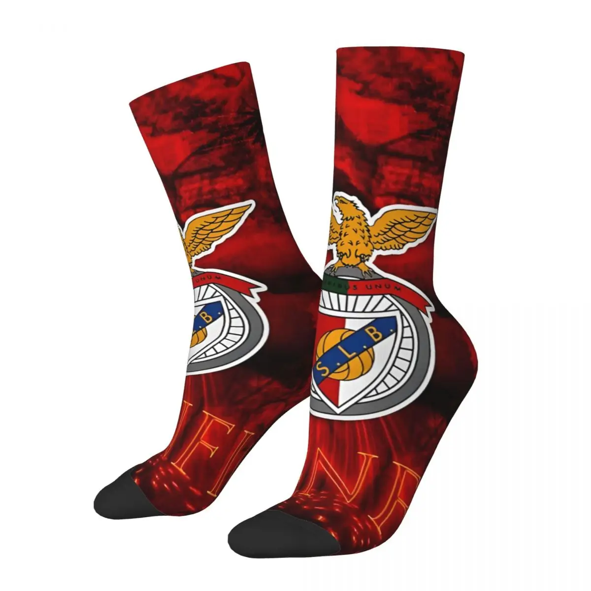 Crazy compression SL BENFICA Sock for Men Vintage Quality Pattern Crew Sock Novelty