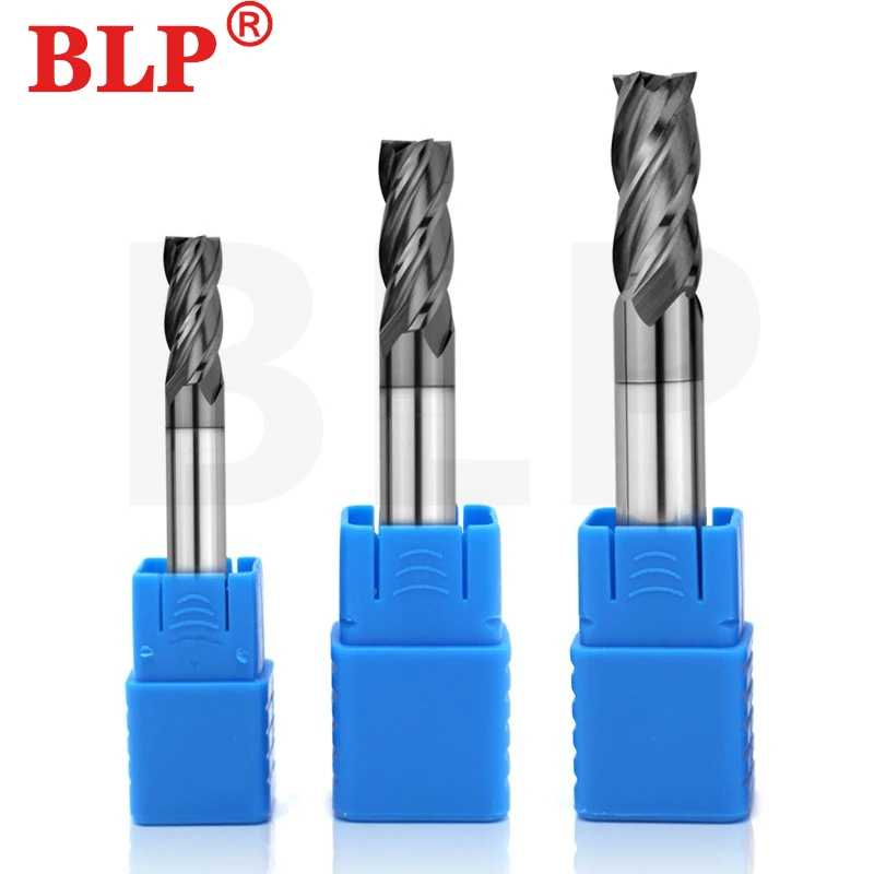 HRC50 Tungsten Steel Carbide CNC Milling Cutter 4-Flute Nano-Coating Flat Bottom Endmills CNC Mechanical Endmill process Tools