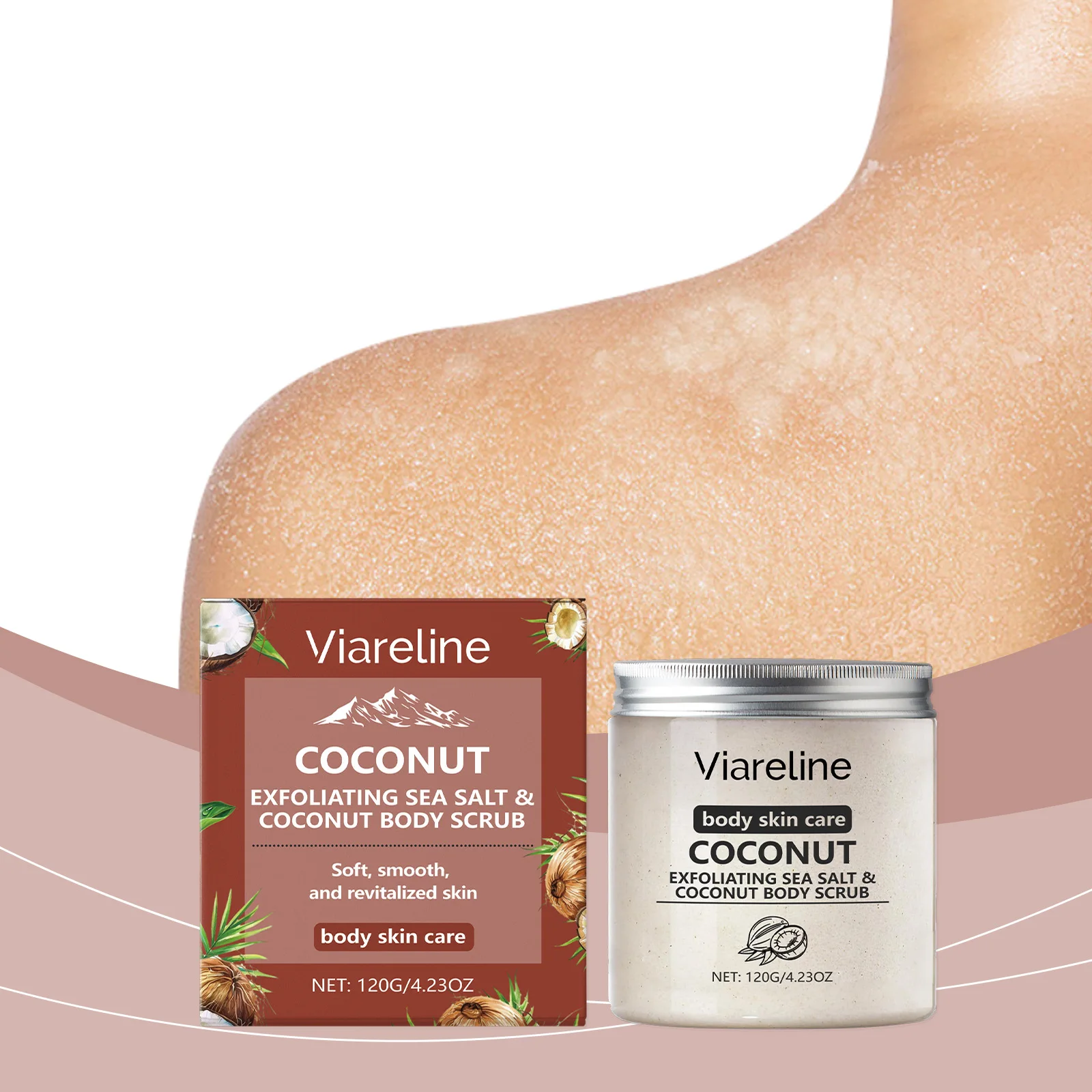 코코넛 엑스폴리에이팅 바디 스크럽 with 씨솔트 - 부드럽고 매끈한 피부를 위한 딥 클렌징 & 보습 바디 폴리쉬