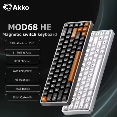 Akko MOD68 HE Keybaord Aluminum CNC 65% Magnetic Switch Rapid Trigger 0.005mm 8K ARGB Gaming Custom Mechanical Keyboard Gasket