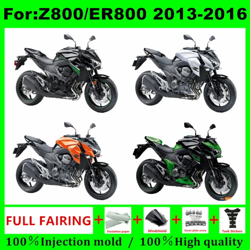 

Мотоциклетная литьевая форма, полный комплект обтекателей, подходит для Kawasaki Z800 Z 800 ER800 2013 2014 2015 2016, комплекты обтекателей для кузовных работ
