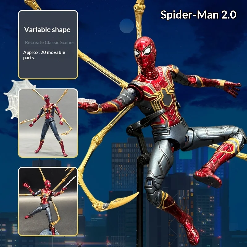 ZDTDS Iron Spider Man Action Figure 18Cm 30 Joints Movable Collectible Model Statue Desktop Decoration For Adult Fans - view 2