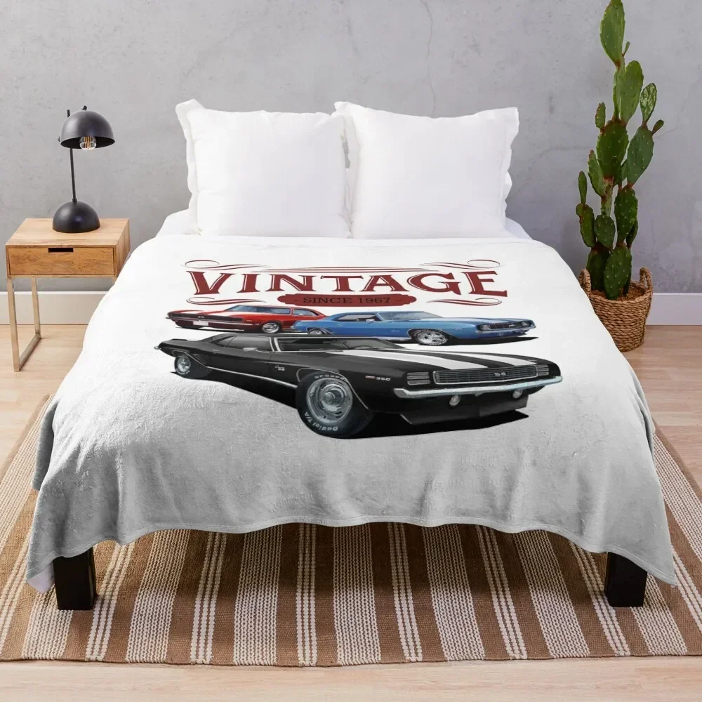 

Vintage Camaros Throw Blanket Summer Cool Breathable Blanket for Sleeping
