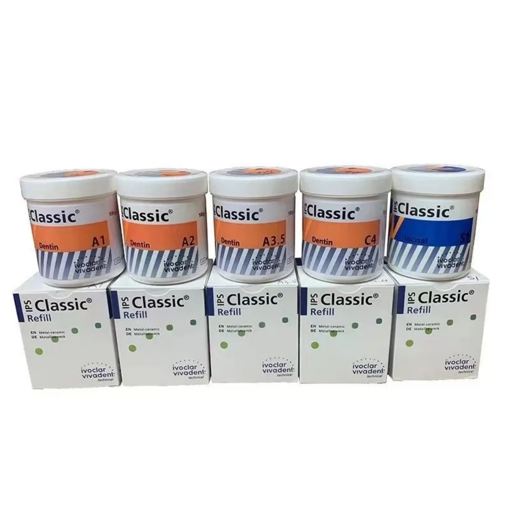 100g Ivoclar IPS Classic V Porcelain Dentin Incisal Transparent Ceramic Porcelain Powder Dental Crown Veneer Bridge Dental Lab