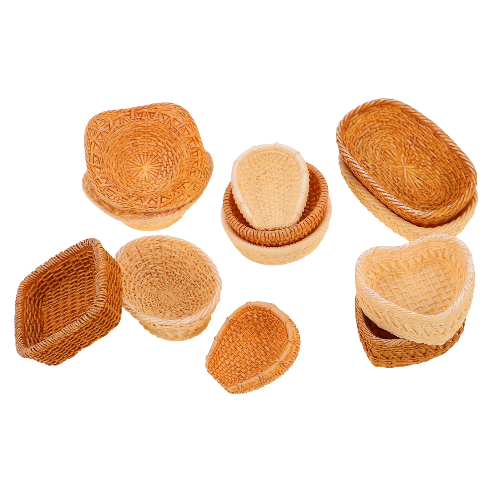 

12pcs Miniature Wicker Baskets Rattan Bamboo Weaving Design For Dollhouse Accessories Tiny Landscaping Decor Home Office Storage