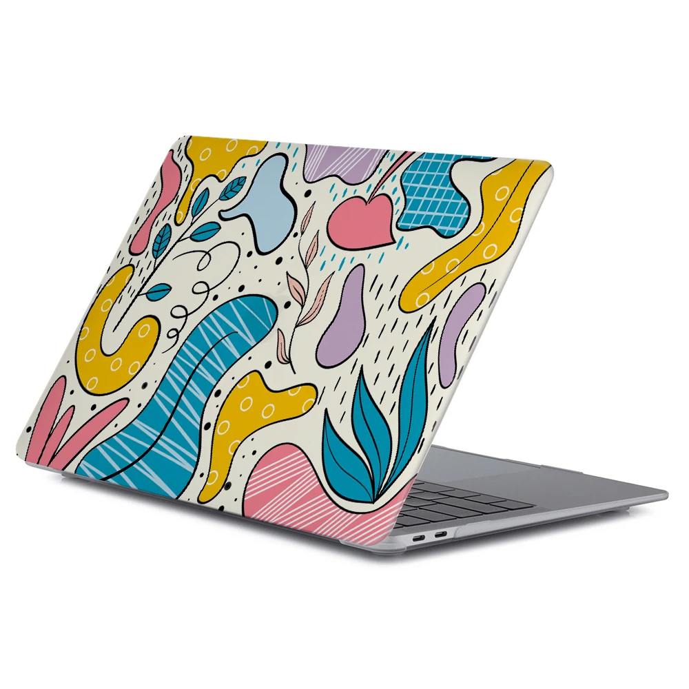 Abstract Leaf UV Print Laptop Case for MacBook Pro 14 Case 2024 M4 A3401 Hard Shell for MacBook Air M2 M3 13 15 16 Pro Max Case