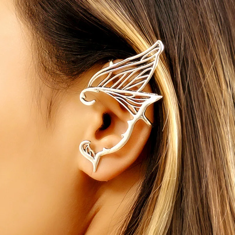 

Personality vintage temperament hollow butterfly wings ear bone clip ear dark elf ear hanging birthday gift