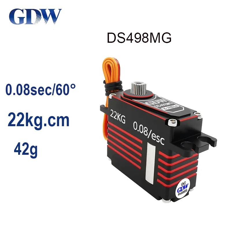 GDW DS498MG 22KG 0.08Sec High Speed Medium-sized Steel Gear Digital Servo For RC Aircraft Fixed Wing Turbine jet UAV Helicopter