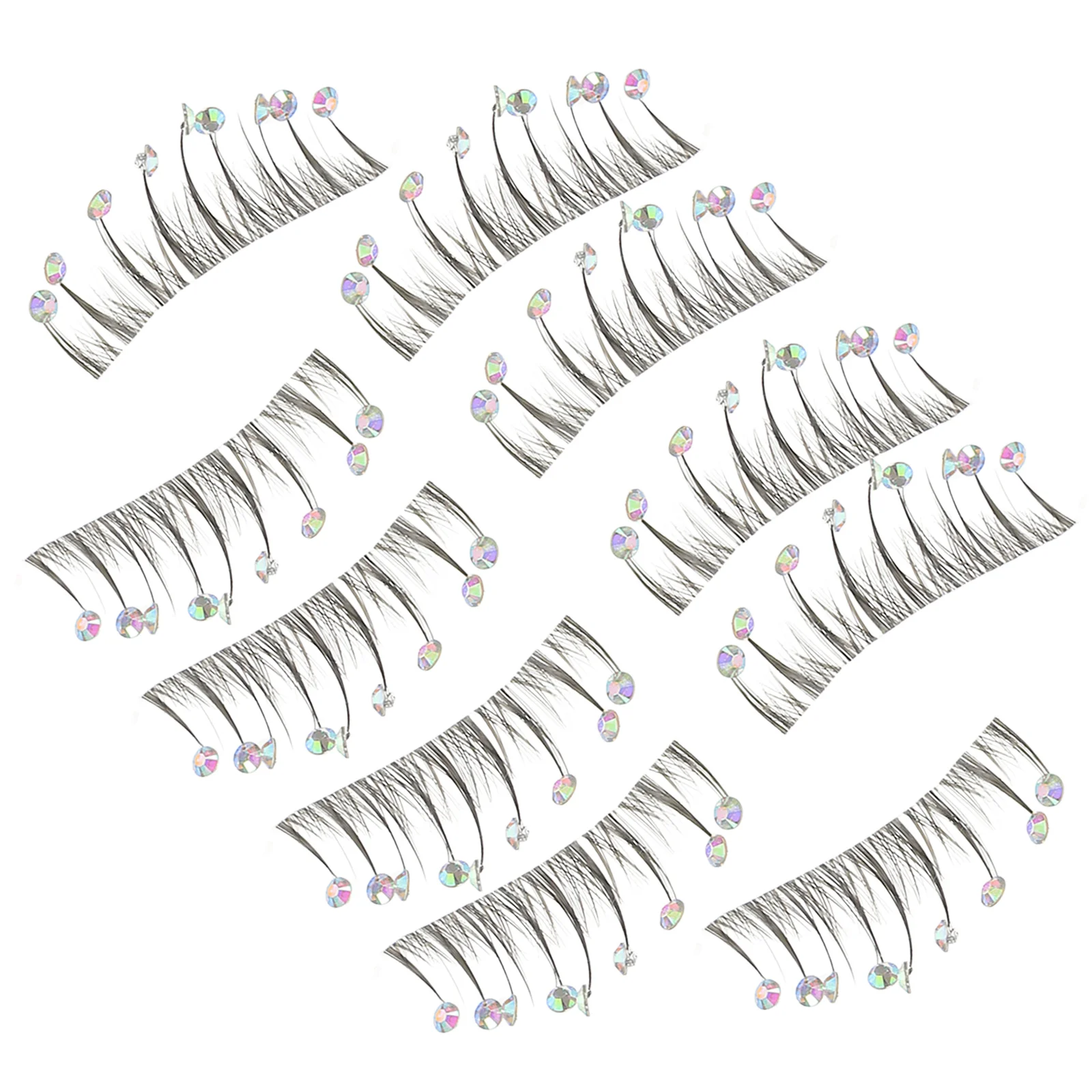 

10Pcs False Eyelash Bulk Artificial Lashes for Daily Wear Party Night Out Easy to Apply Trimable Comfortable Sparkling Eye