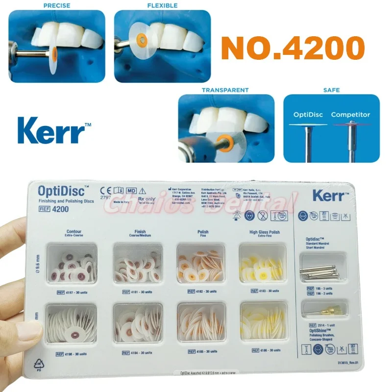 1 Set Dental Kerr Hawe OptiDisc Finishing and Polishing Discs Set NO.4200  for Dental Composite Resin Polishing Grinding