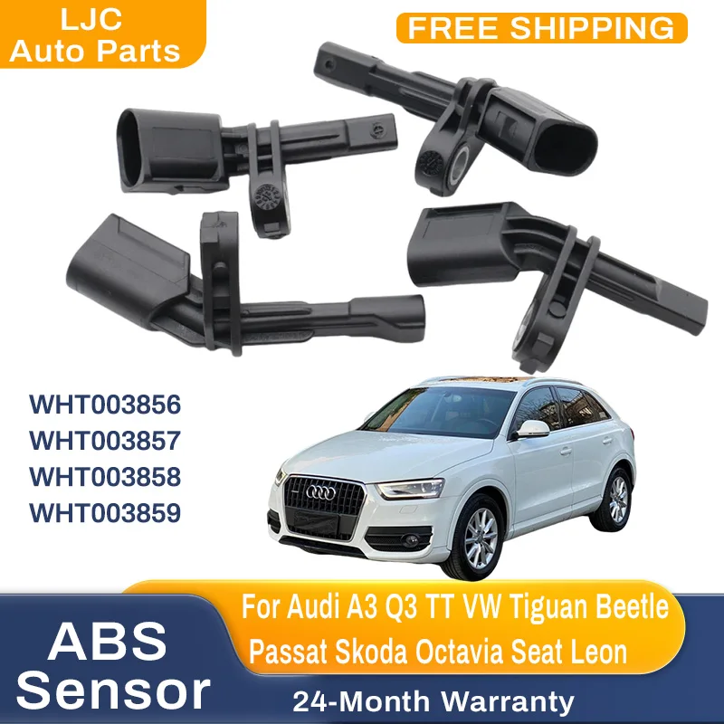 4Pcs ABS Wheel Speed Sensor WHT003856 WHT003857 WHT003858 WHT003859 For Audi A3 Q3 VW Amarok Bora Beetle CC Eos Golf GTI Jetta