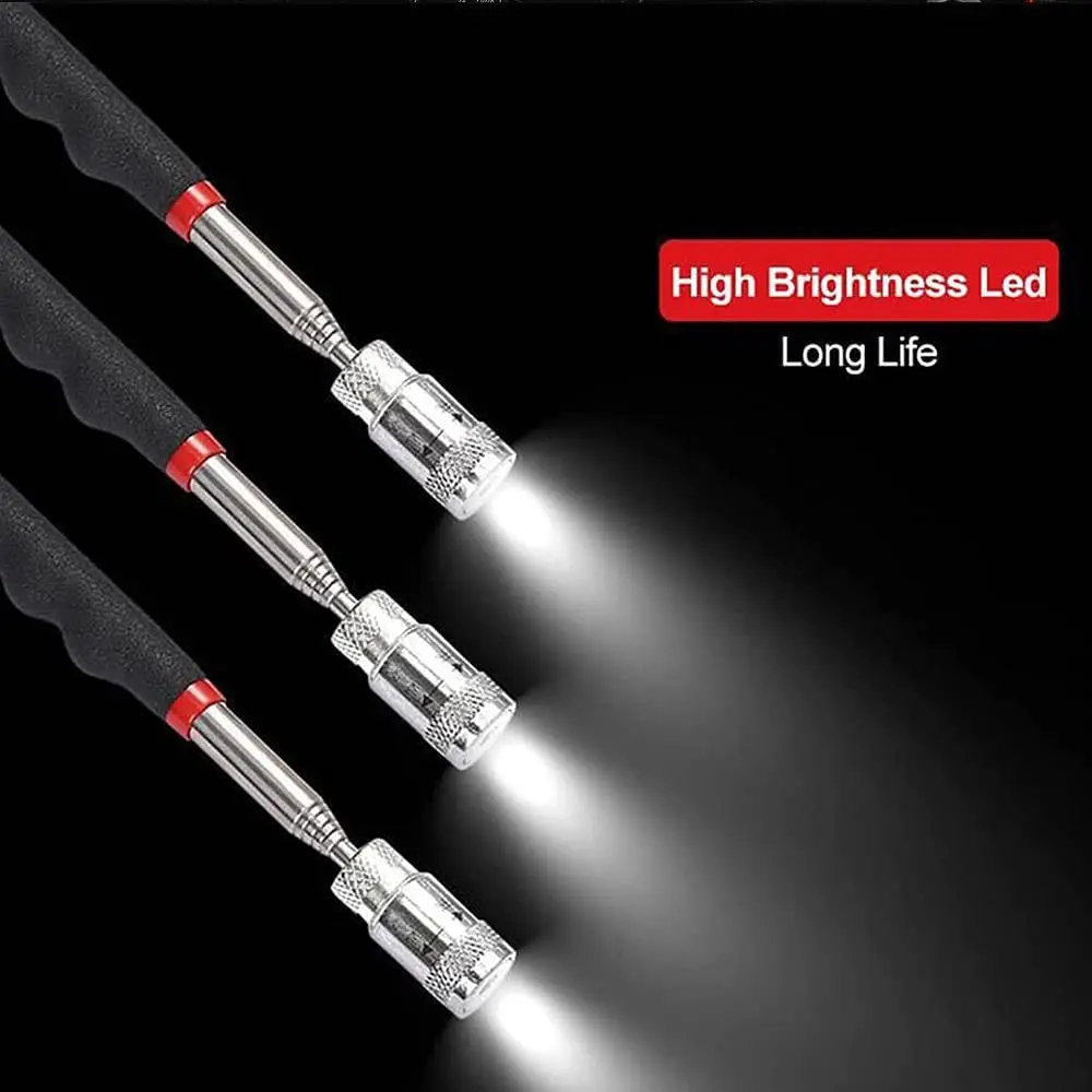 ใหม่ปรับ Telescopic Magnetic Pick-Up เครื่องมือ Magnetic Telescopic แม่เหล็ก Grip ปากกา Telescopic Magnet Stick LED Light