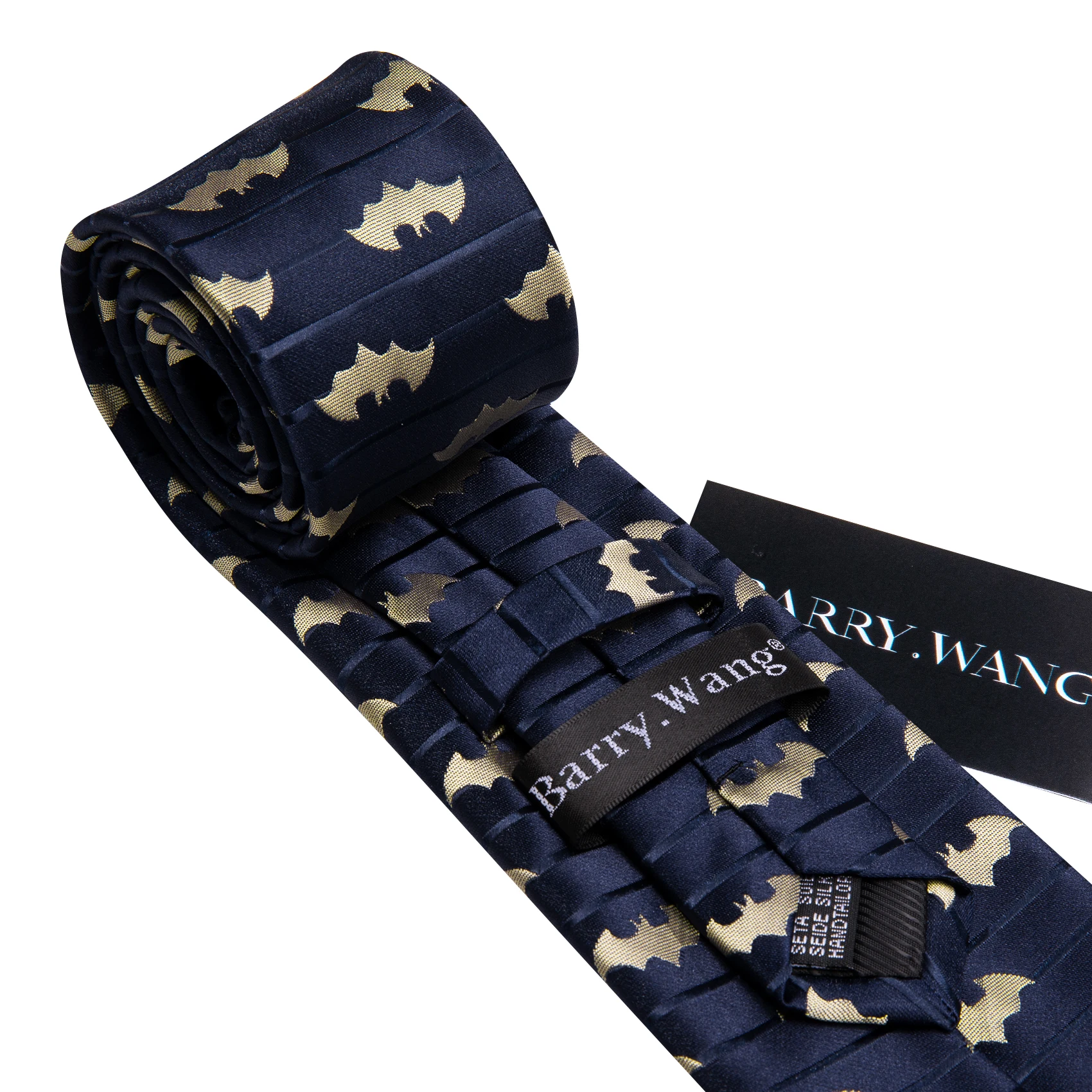 Designer Gouden Print Zijden Stropdas Voor Mannen 2023 Hoge Kwaliteit Pochet Manchetknopen Sets Party Verjaardagscadeautjes Stropdas Barry.Wang 5281