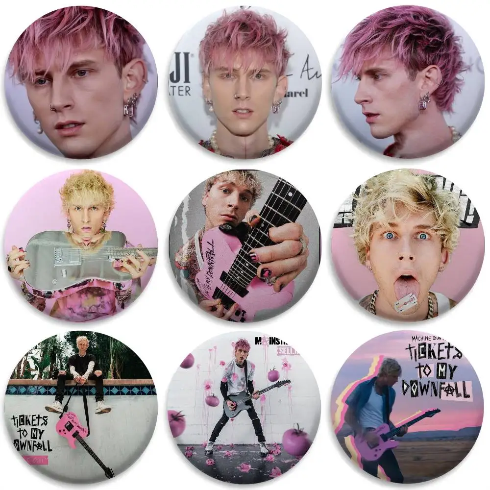 

MGK M-Machine Gun K-Kelly Badges Round Exquisite Badge Brooches Creative Pins For Clothes Hat Backpack Gift Accessories