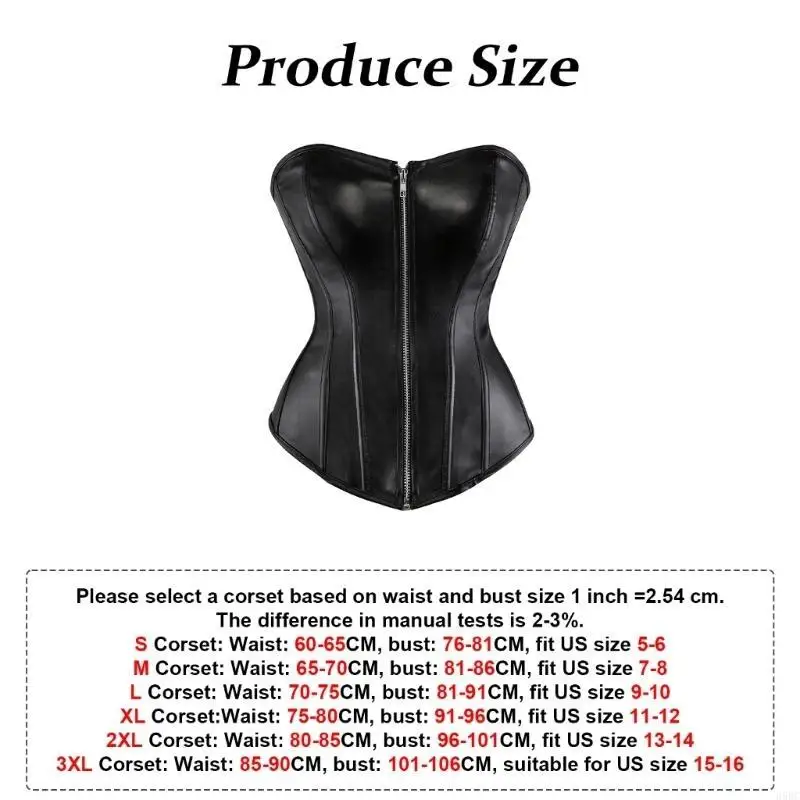 

39BC Corset Lingerie Waistband for Women Gothic Costume Shapewear PU Underbust Women Palatial Top