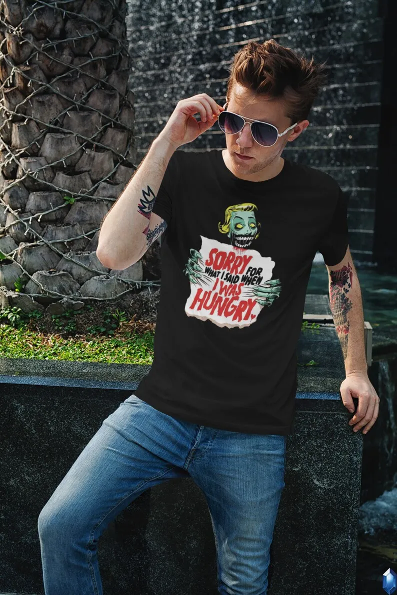 Zombie Women T-Shirt Unisex Adult Funny Sorry For What I Said Hungry Sizes 2022