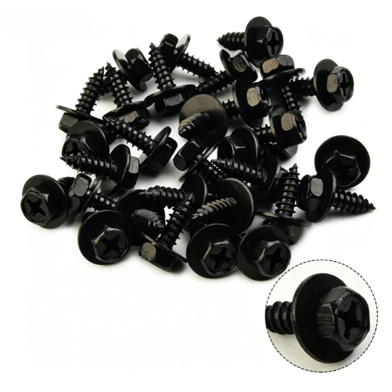 5/10pcs Bumper Fender Screws Hexagon Self-tapping Socket Bolt Screw Washer for Car Motorcycle Bumper Fender Engine Guard