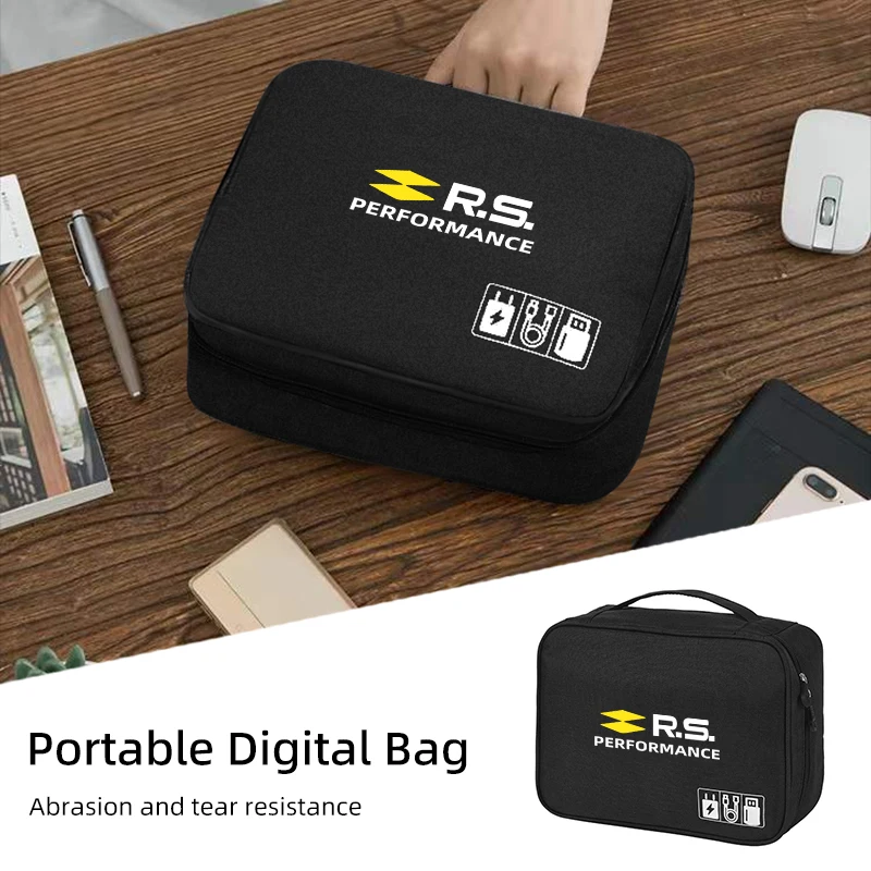 

Car Digital Storage Bag Data Cable USB Organizer Package For Renault Koleos Kadjar Scenic Megane Sandero Sill Guard Grand