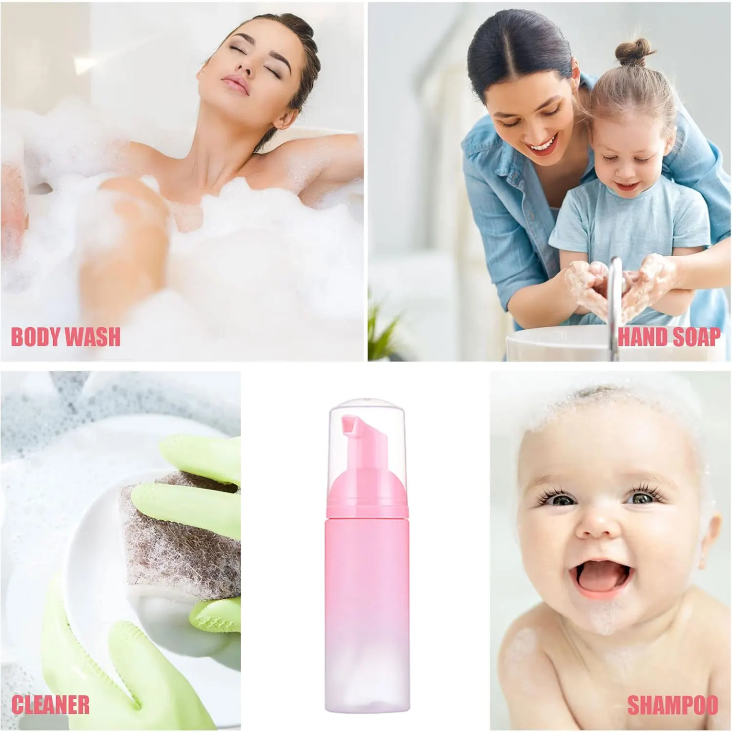 Pfropfen Wimpern Reinigung Kit 60ML Leere Schaum Pumpe Dispenser Poren Tiefen Reinigung Pinsel Wimpern Verlängerung Rohr EVA Lagerung tasche