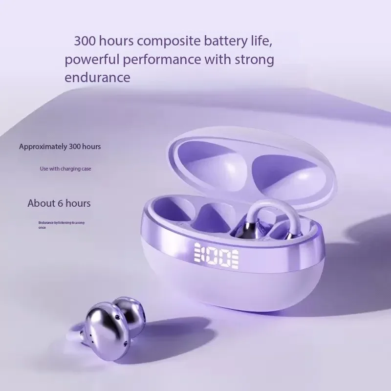 

TWS Наушники Беспроводные открытые зажимы для ушей Спортивные Bluetooth-наушники с костной проводимостью Цифровой дисплей ENC Наушники с шумоподавлением