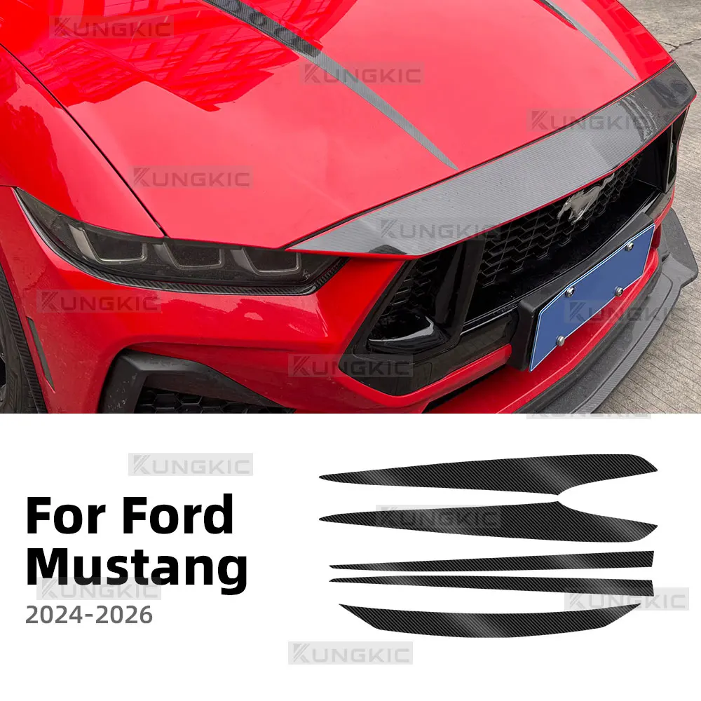 For Ford Mustang 2024 2025 2026 Car Paint Protection Film Sticker Anti Scratch Precut Front Fender Carbon TPU Glossy Texture