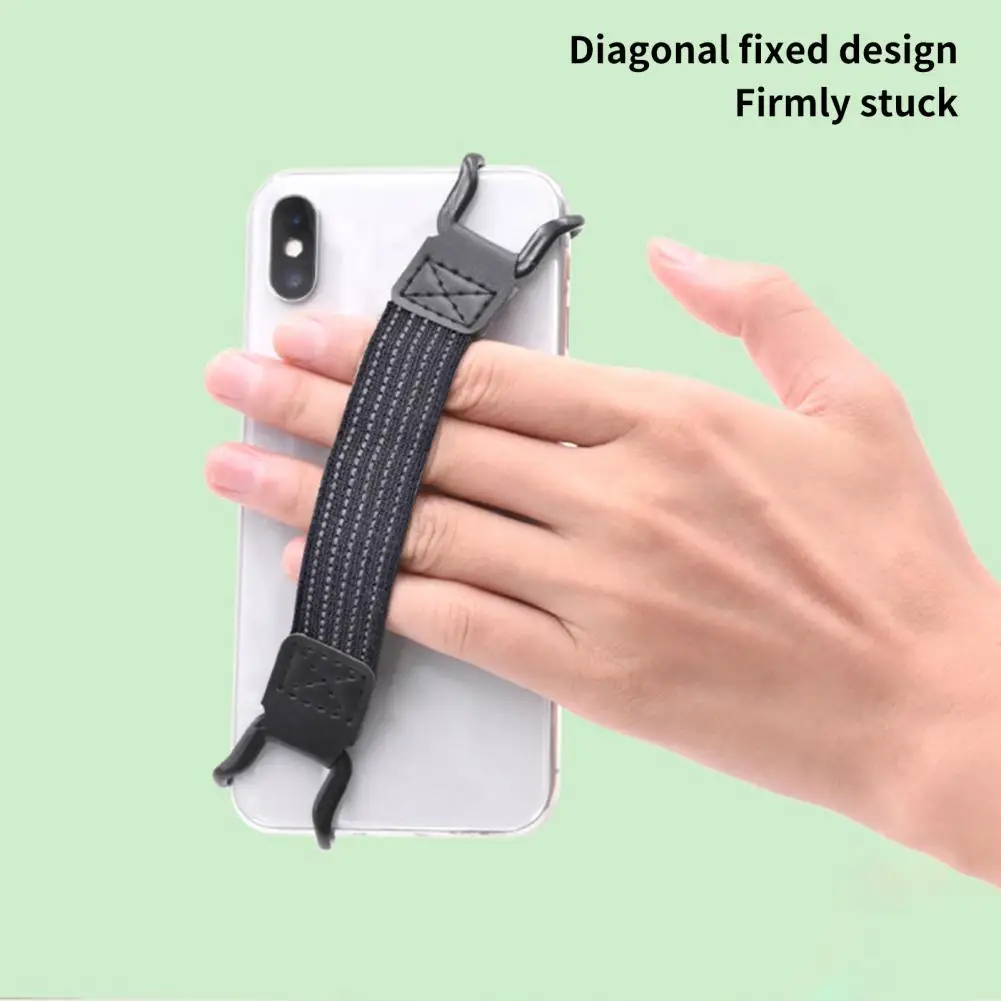 Phone Strap Scentless Black Stretchy Handy Tablet Safe Grip Strap   Hand Strap Holder  for Mobile Phone