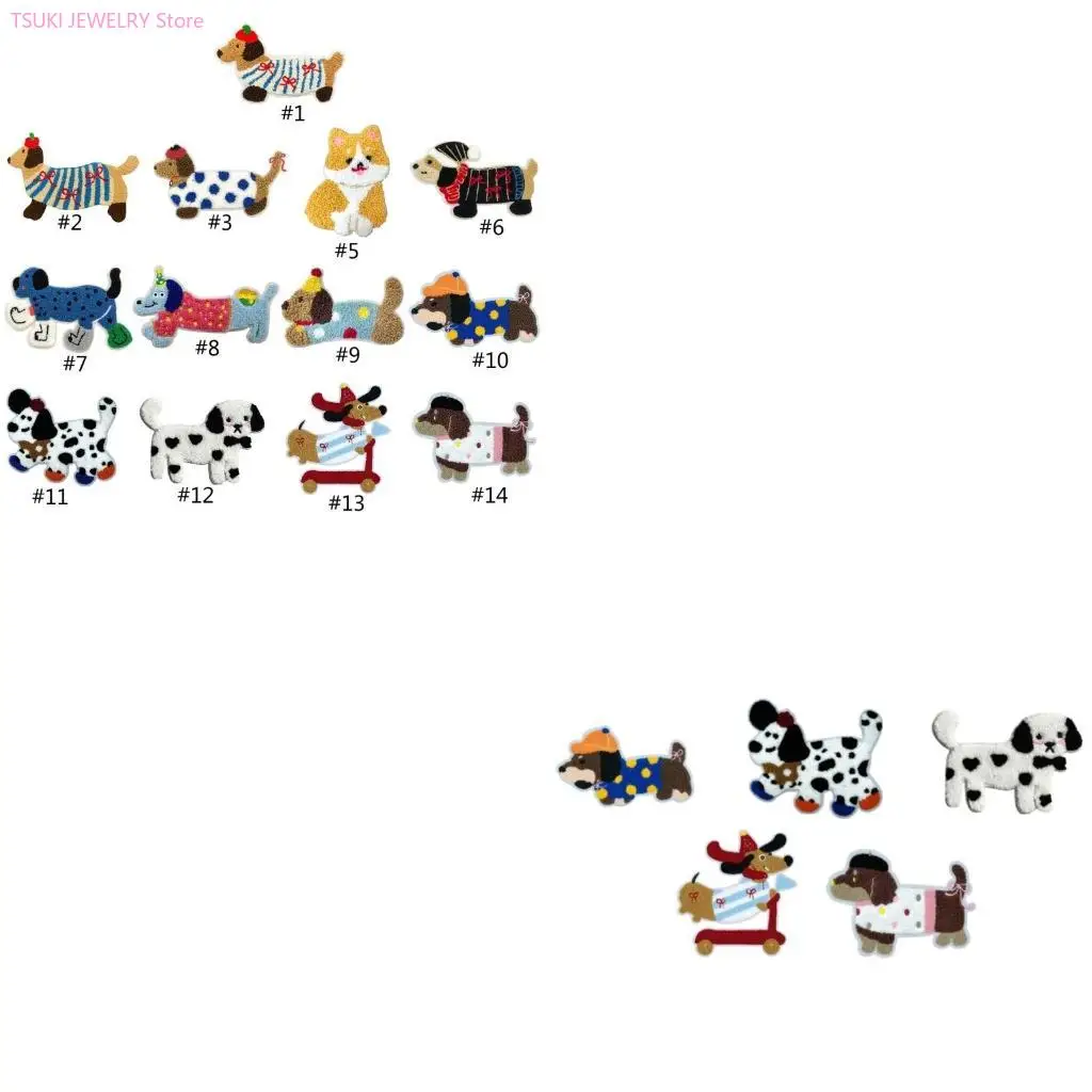 

62KE милая вышивка для собак, аппликации для ремонта одежды, заплатки для ремонта одежды, поставка проектов ручной работы, для и