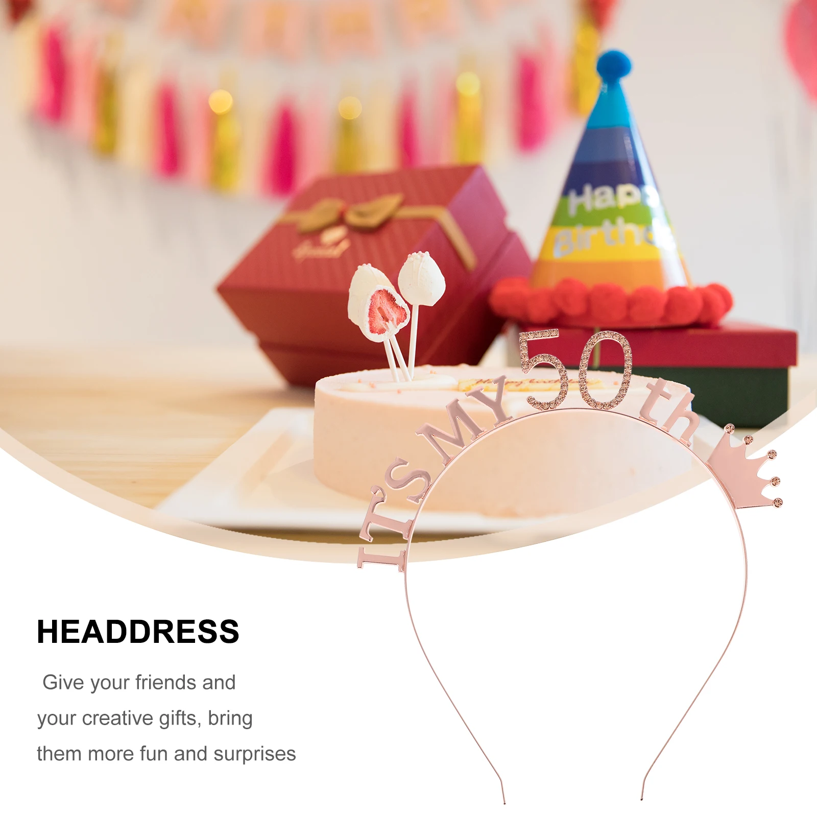 

2 Pcs Set Crown Headband Bride Adult Tiara Birthday Party Satin Dressing Accessories