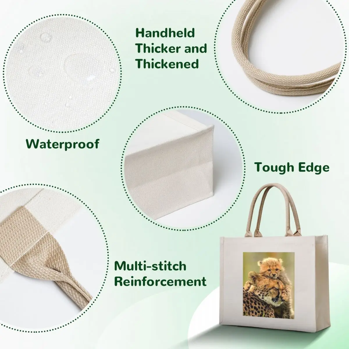 Sweet Cheetah cub hugging Momma Tote Bag shopping bags foldable Canvas bag for women shopper bag woman