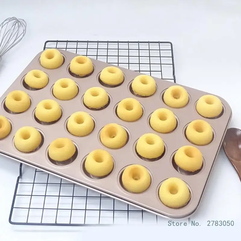 12/24 Cavity Doughnuts Baking Pans Nonstick Cake Baking Pans Carbon Steel Mini Cake Mold Doughnuts Bakeware Tray