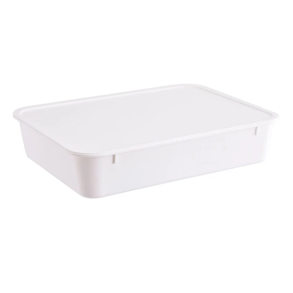 1/2pcs White Plastic Organizer Bins For Versatile Storage, Stackable Open Boxes For Toys, Books, And Home Supplies
