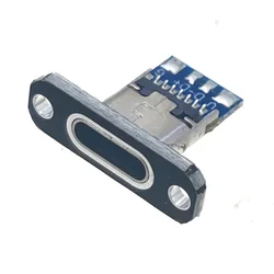 1pcs USB 3.1 Type C Charging Socket With Screw fixing plate Type-C USB Jack 3.1 Type-C 4Pin 6Pin Female Connector Jack